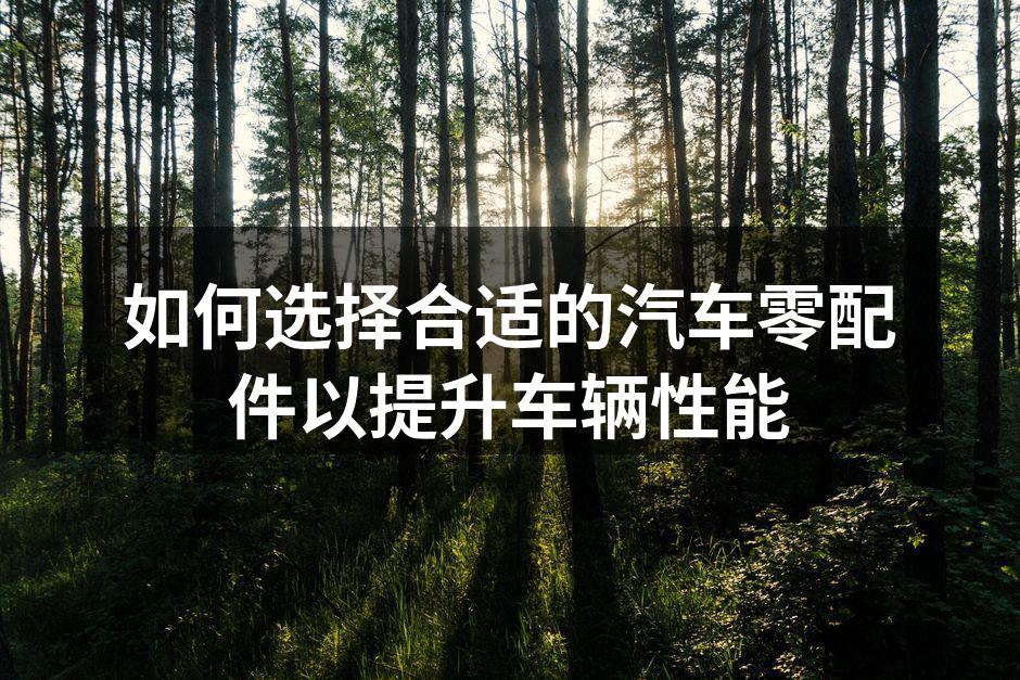 高品质汽车零配件能显著提升车辆性能